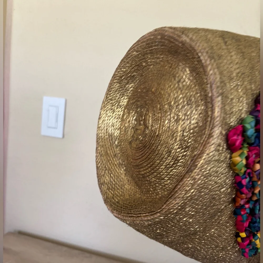 Mexican Handmade Colorful Floral Heart palm Tote Bag - Picture 5 of 6